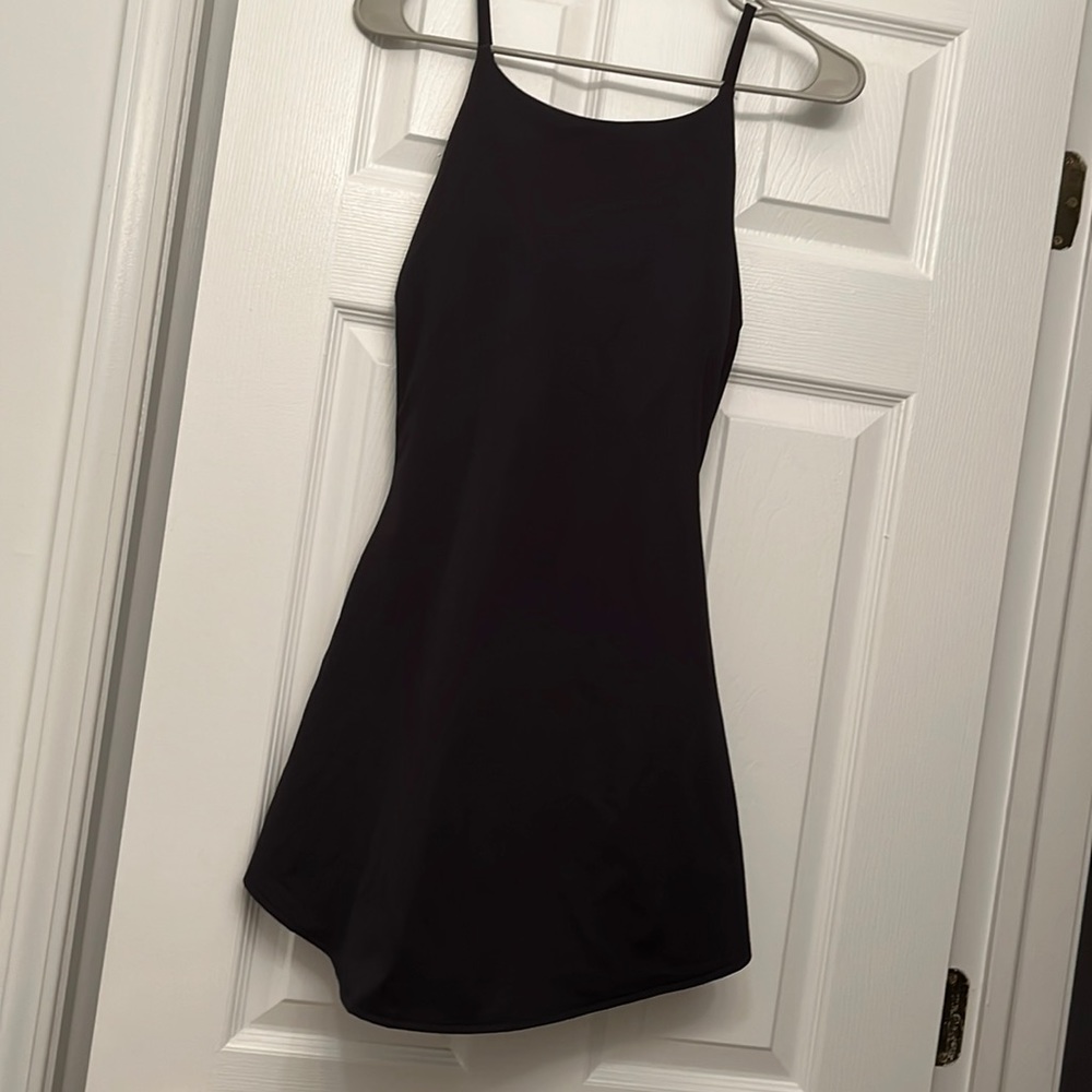 PowerSoft Sleeveless Shelf-Bra Support Dress for Women Black shade